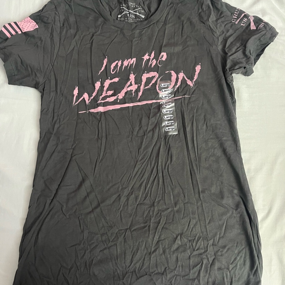 Grunt Style Black T-Shirt with White Graphic